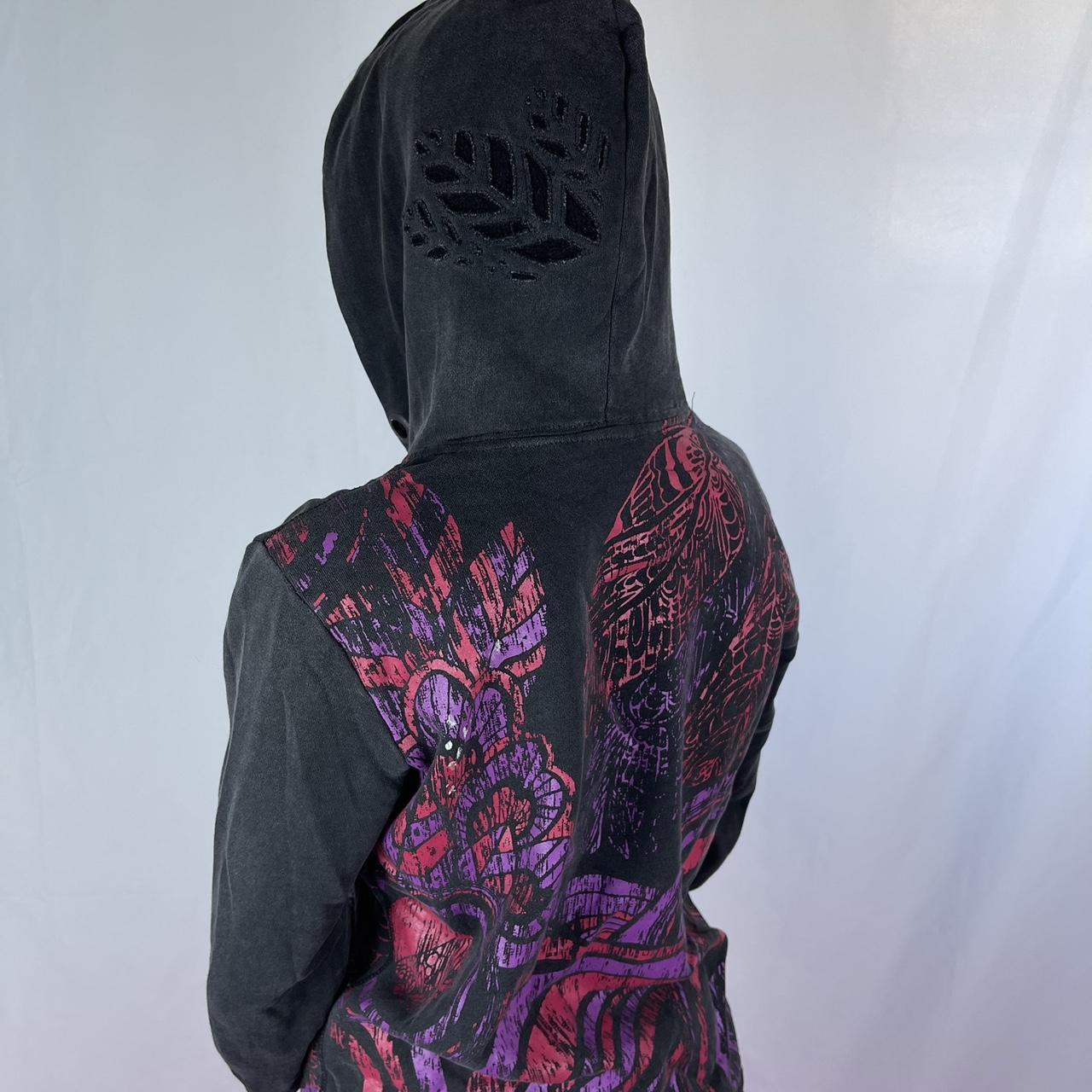 希少 黒入荷！ this 💜 Hoodie 2000s Early Y2K ROXY multicolor Depop | ジャケット・アウター