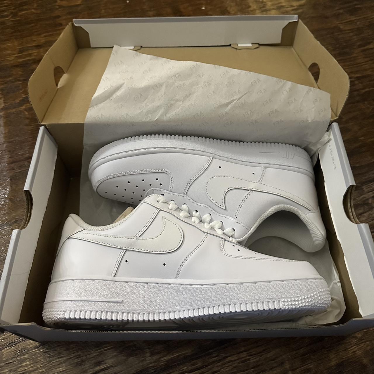 brand new white air forces, never worn before- still... - Depop