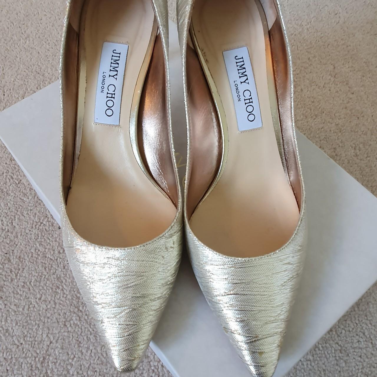 Jimmy Choo Romy 60 Gold Heels For Sale 6.5 size