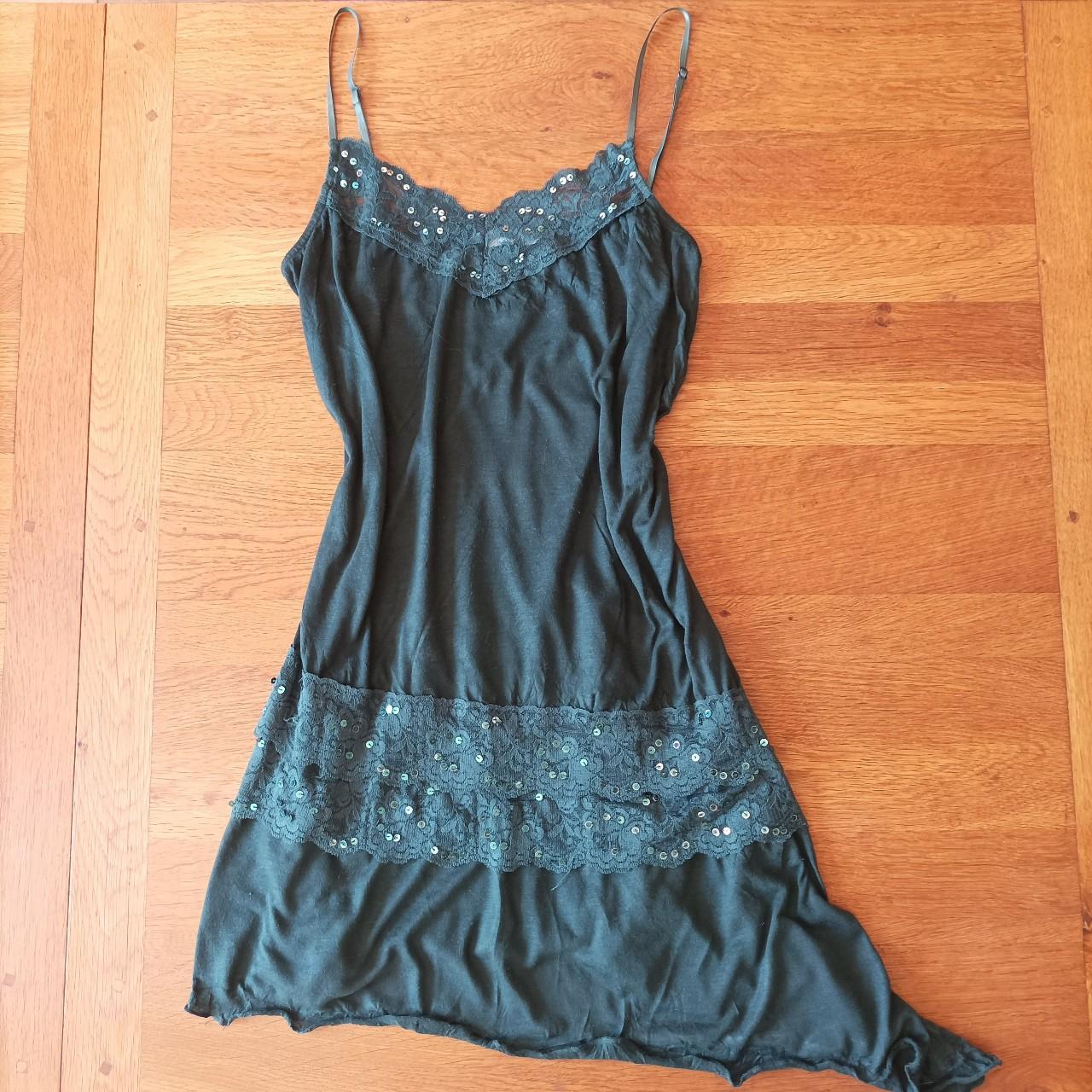 Forest Green fairy dress with lace, sequins and... - Depop