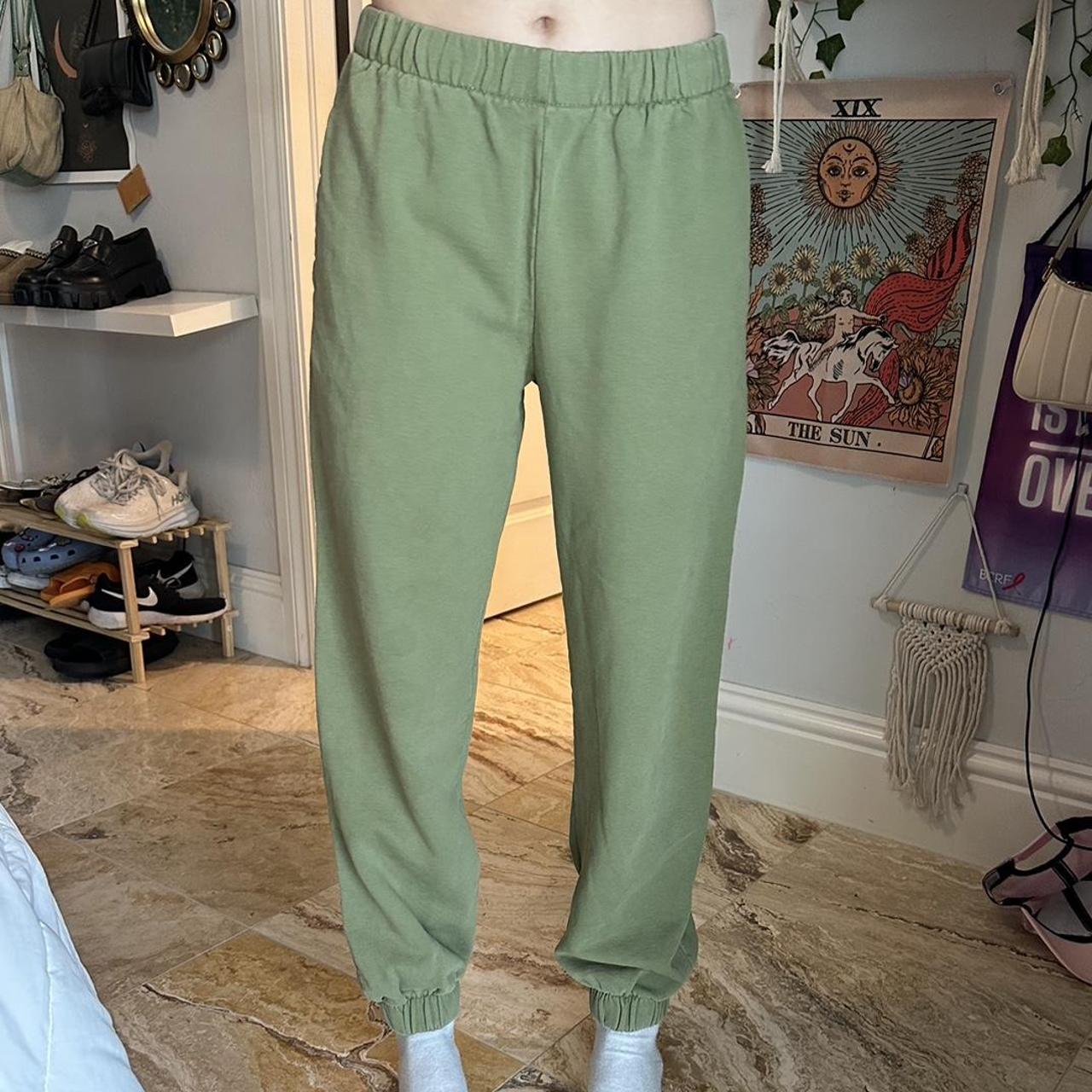 Brandy Melville Green Sweatpants - no stains or... - Depop