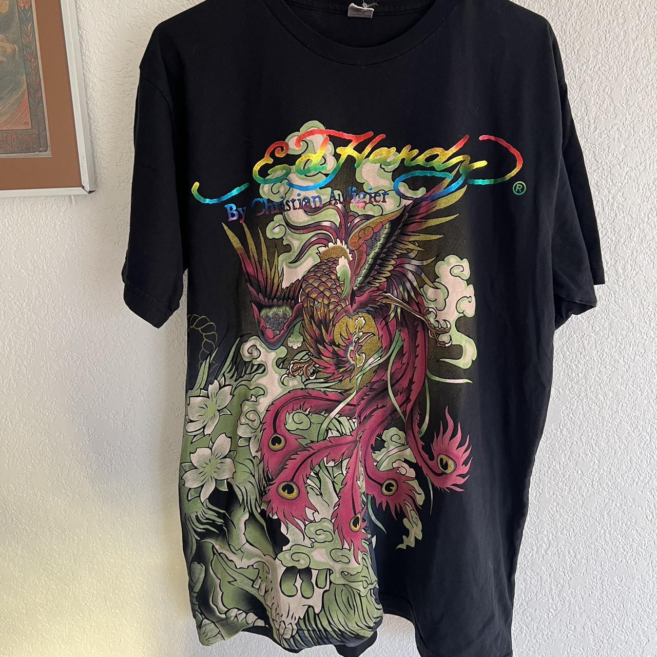 Ed Hardy Men S T Shirt Depop   P0 