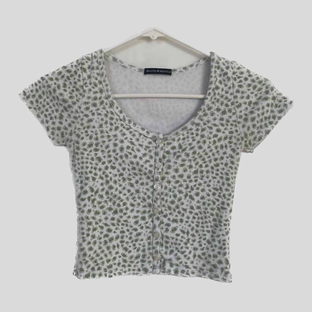 brandy melville green cheetah zelly top🍈