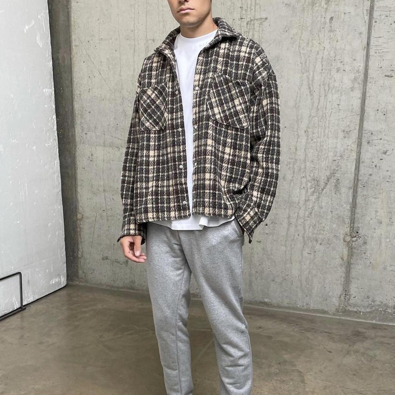 Men's Brown and Cream Jacket