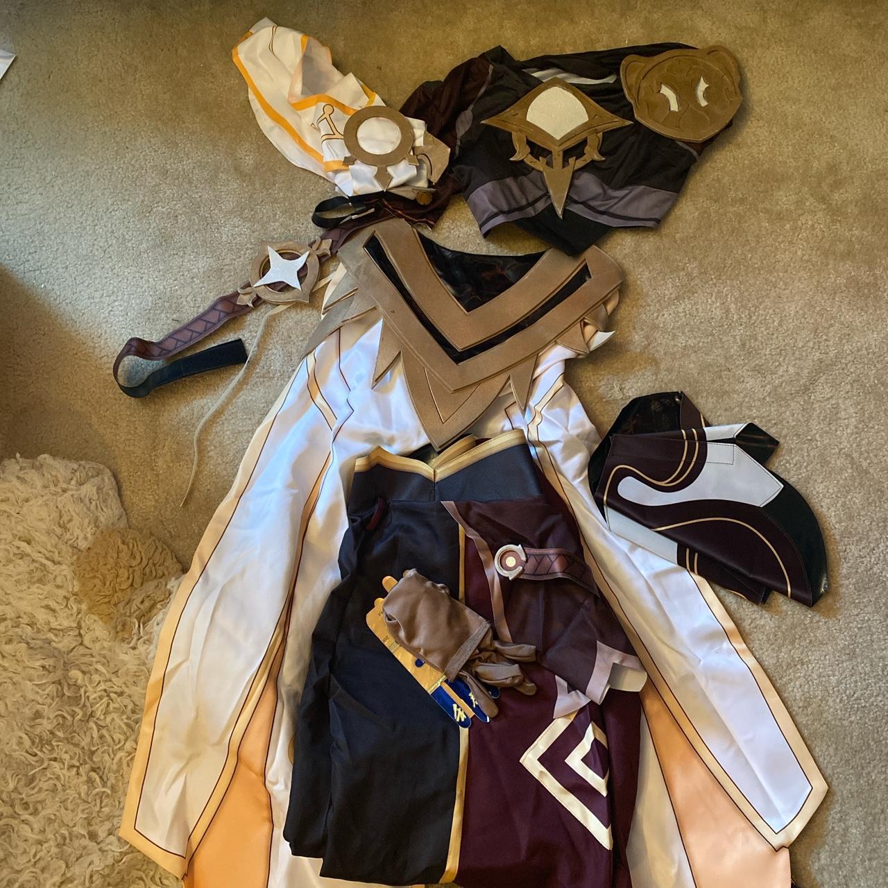 Men's White and Gold Fancydress Depop