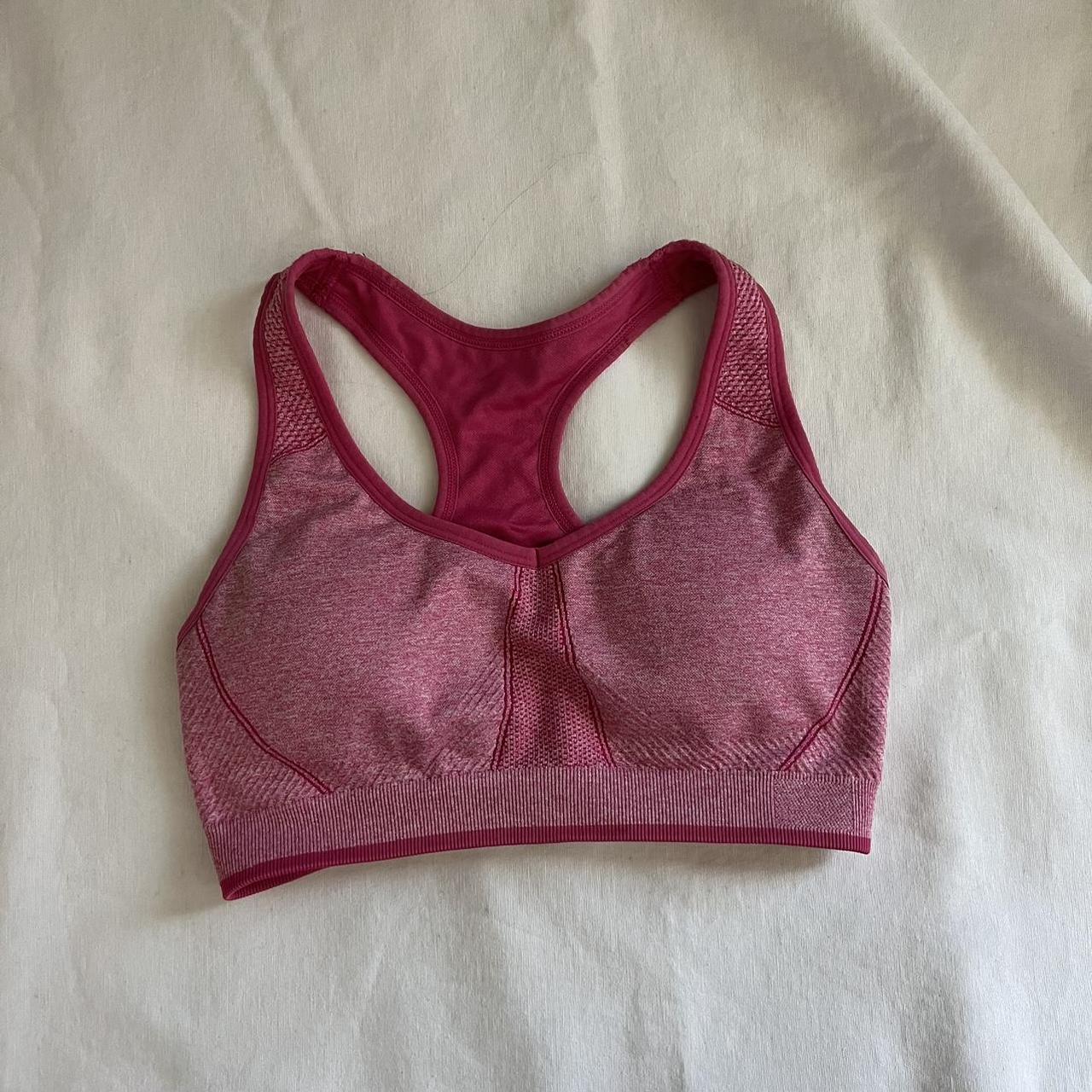 pink sports bra w padding stain shown in last slide... - Depop