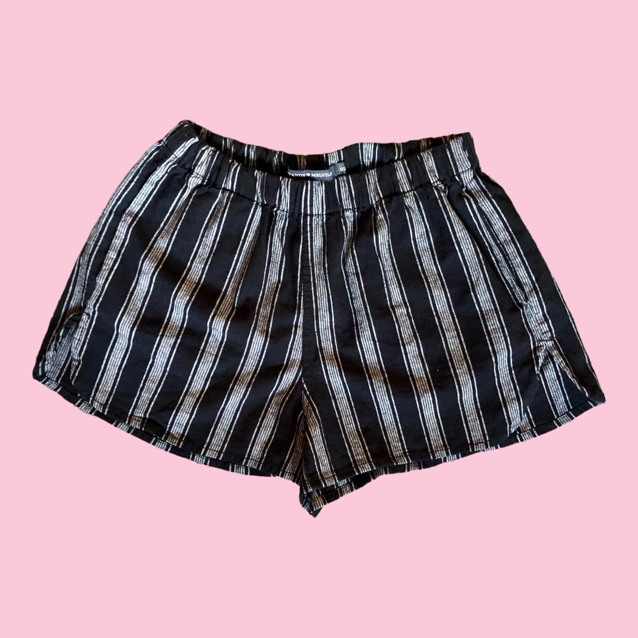 Brandy Melville Women's Black and White Shorts Depop