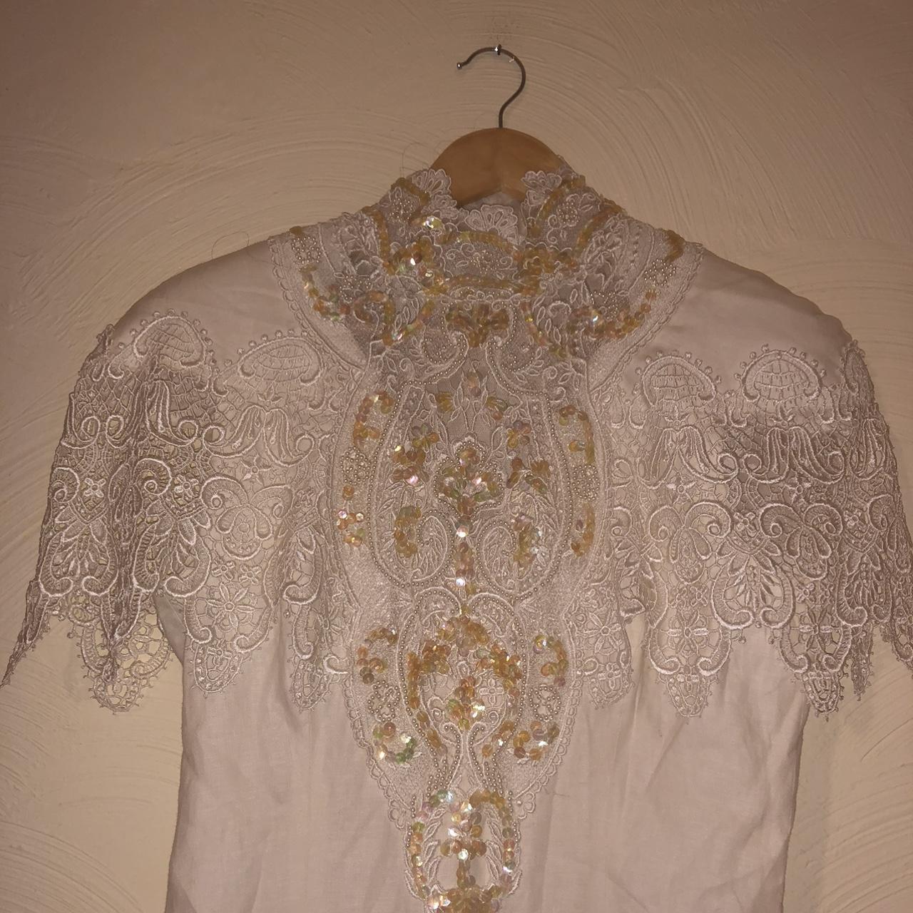 vintage white gown size 4 Depop