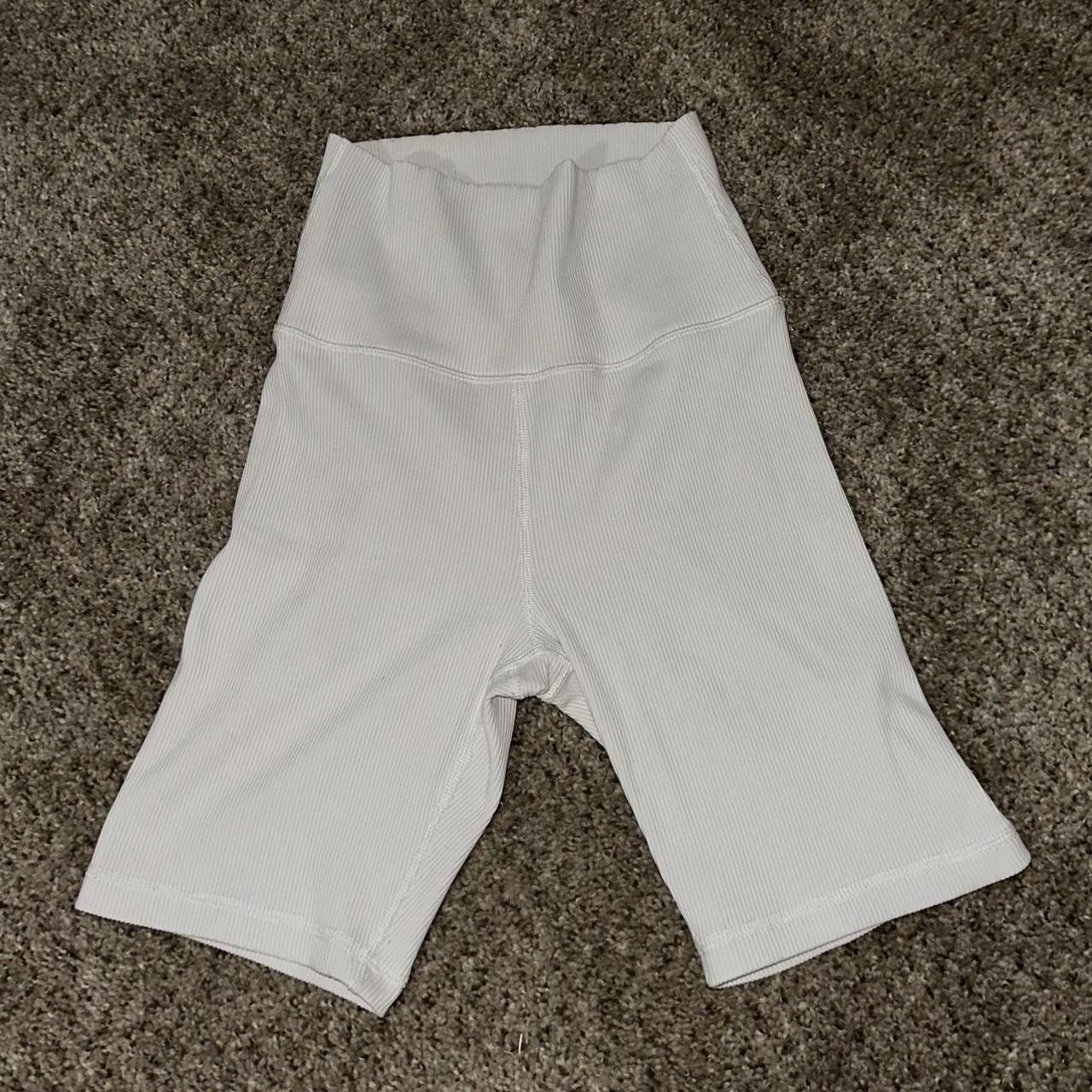 aerie white biker shorts