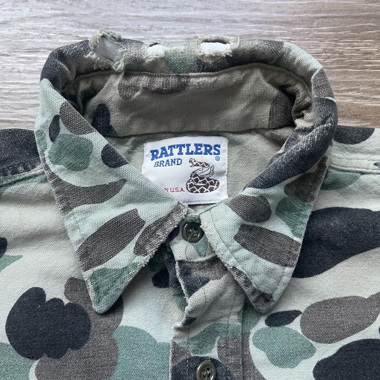 Vintage 1990s Rattler Brand Hunting Camo Button up / Vintage Real