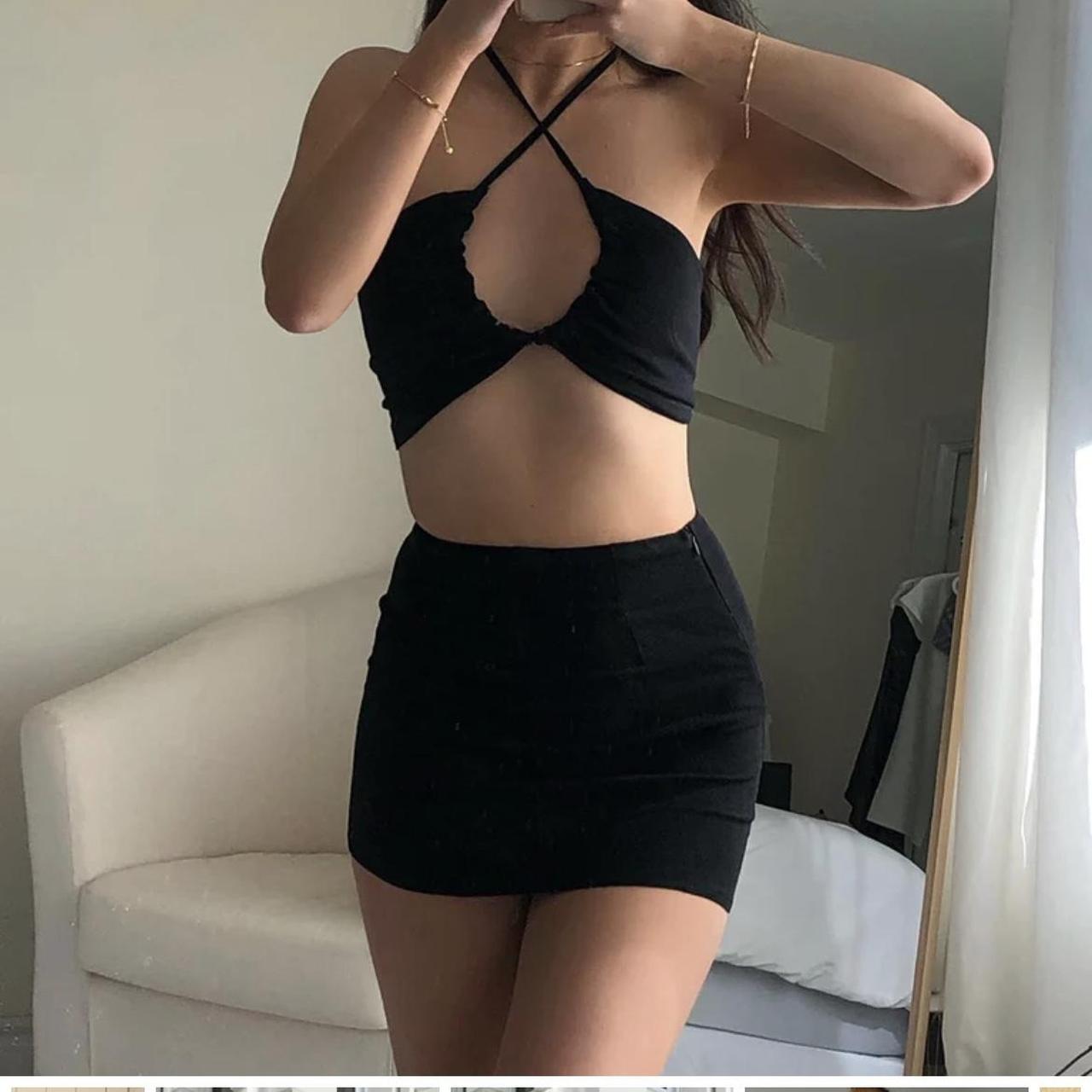 Princess Polly Women's Black Skirt Depop