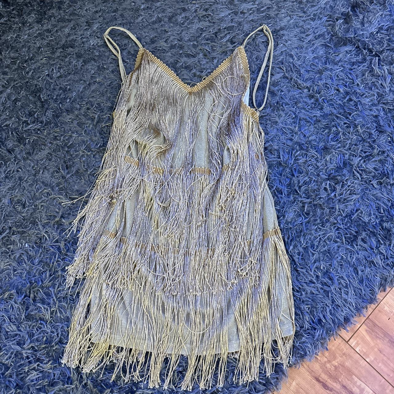  Gold fringe dress Fashionova new w/ tags never... Depop