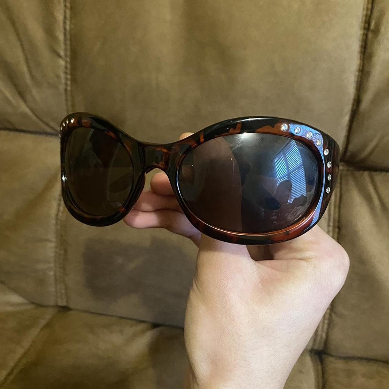 Vintage Y2k Tortoise Shell Grunge Glam Sunglasses Depop