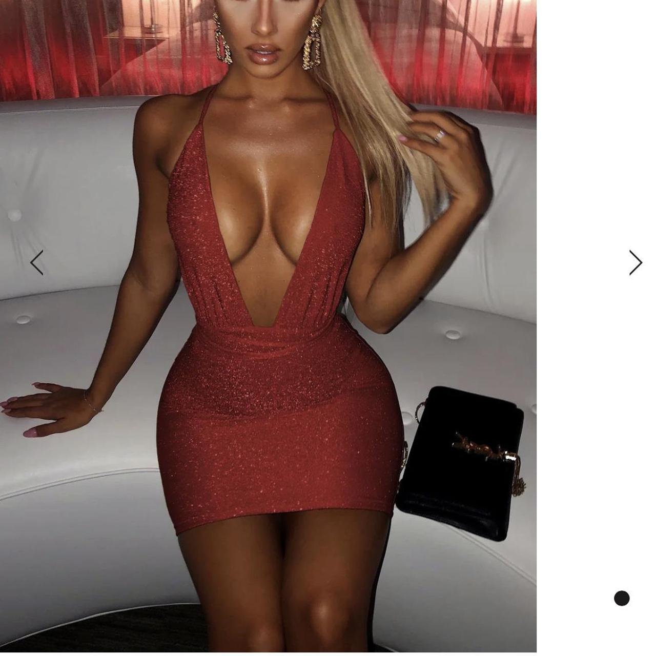 SEXY BABYBOO MINI PLUNGE DRESS💋 RED SPARKLES Perfect - Depop