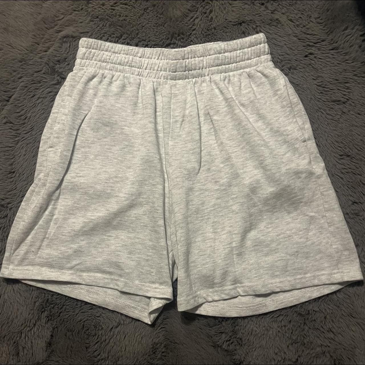 garage light grey sweat shorts size small in... - Depop