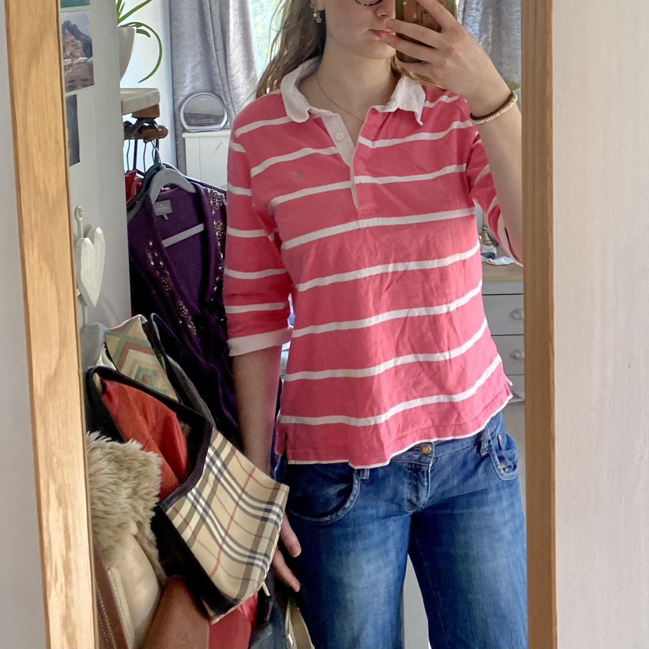 Long sleeve pink crew polo Super Depop