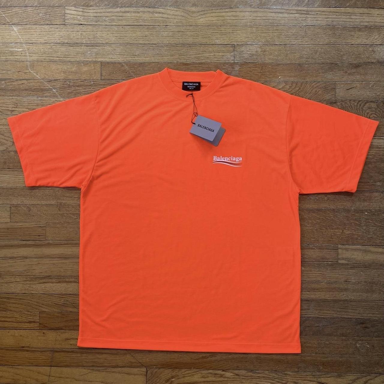 Balenciaga orange clearance t shirt