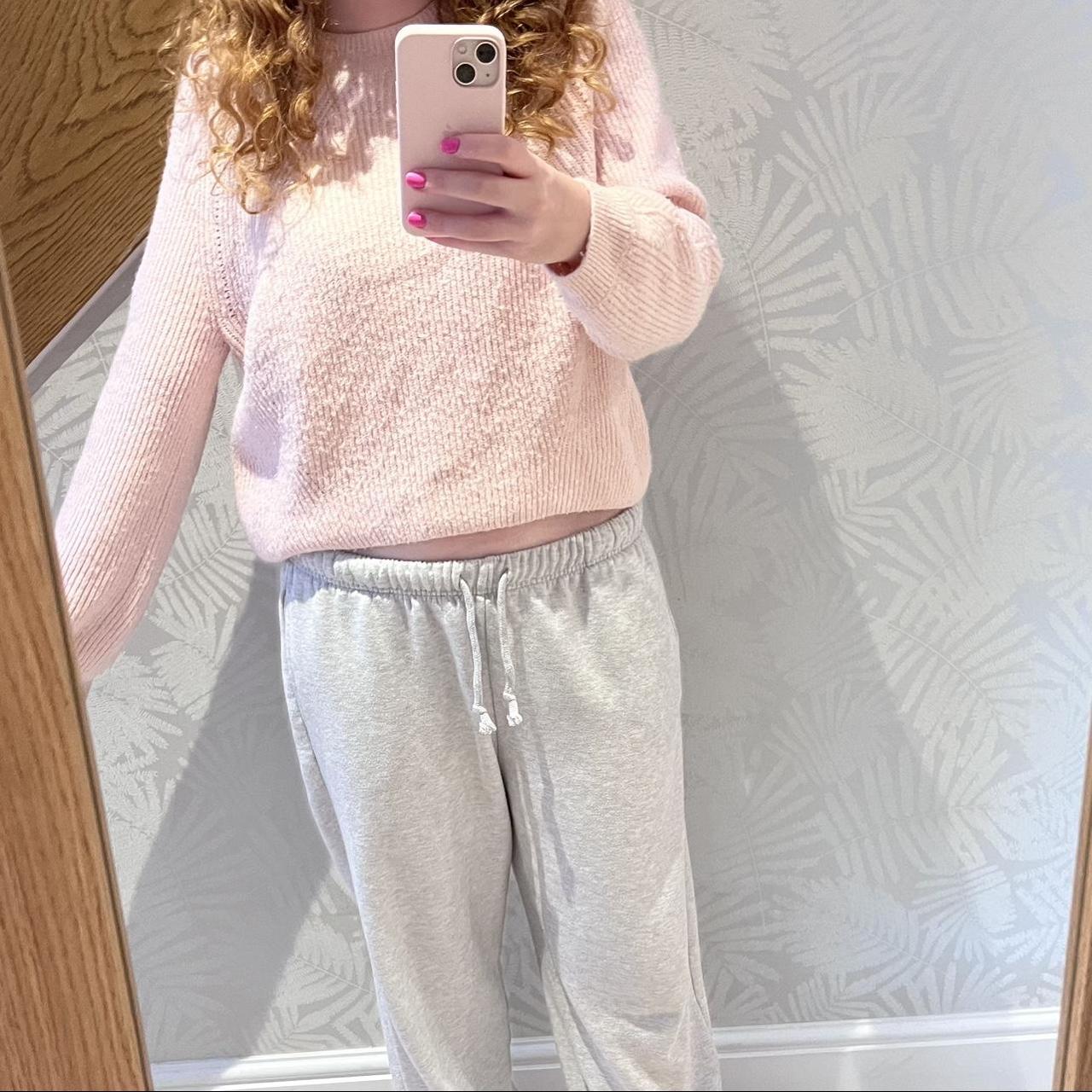 baby pink knitted jumper Depop