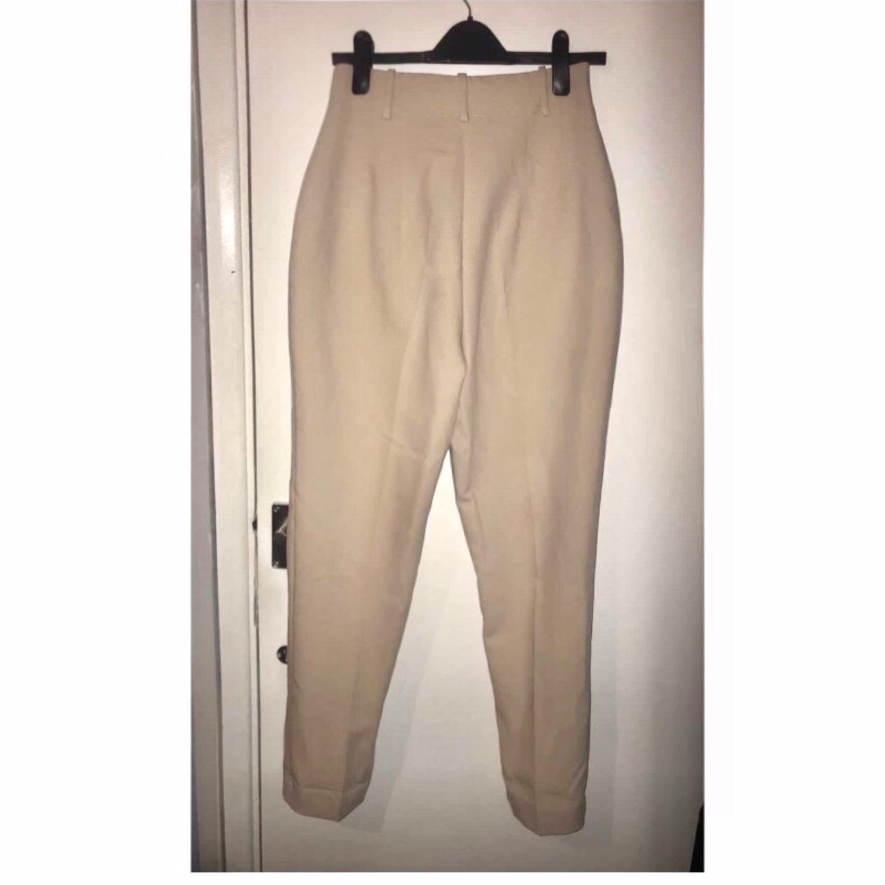 ZARA Cream SlimLeg Tailored Trousers Size S Brand... Depop