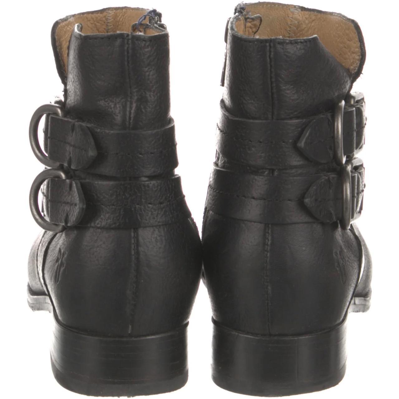 frye black leather booties