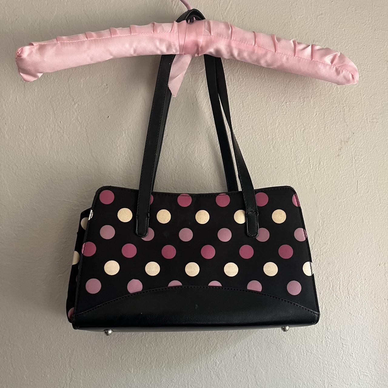 Black with pink Polka dots bow Kate Spade purse Depop