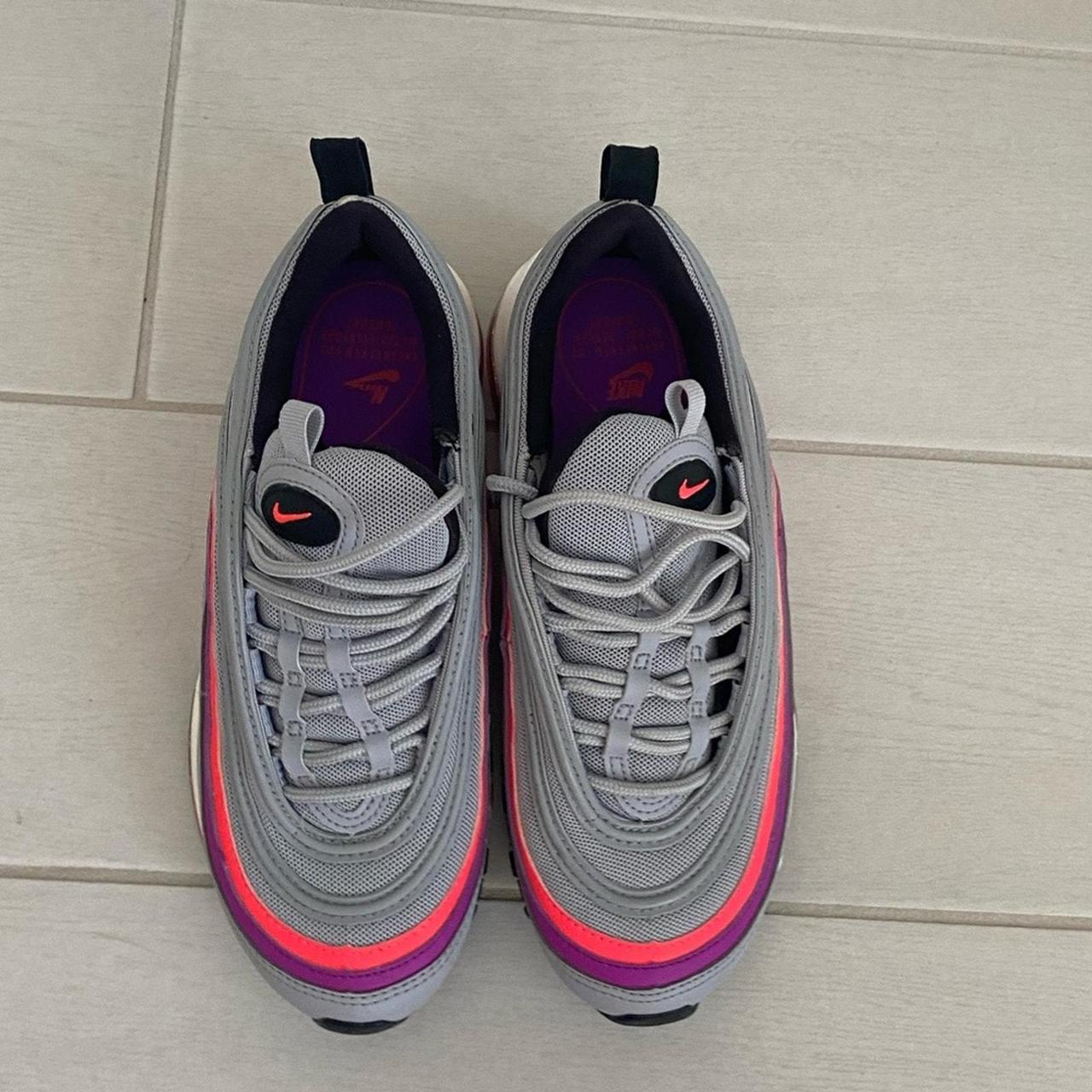 Nike women's air max 97 wolf grey/solar red-vivid purple best sale