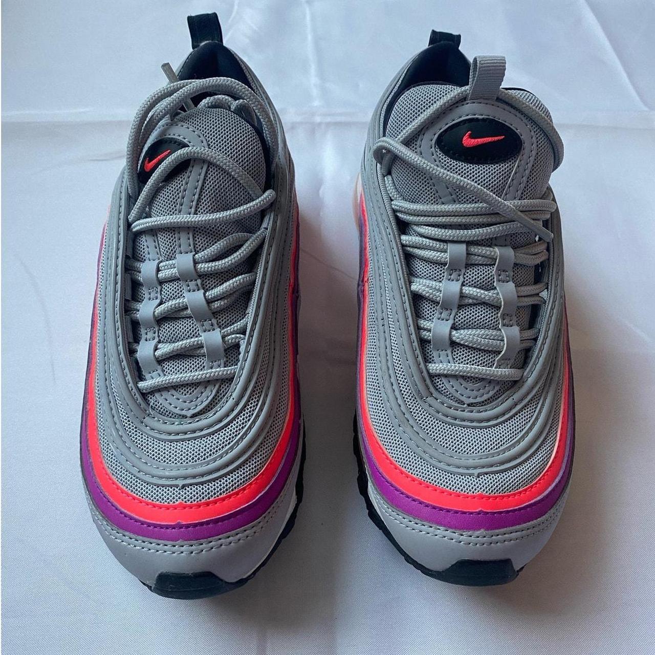 Nike Air Max 97 Wolf Grey Solar Red Purple Stripe. Depop