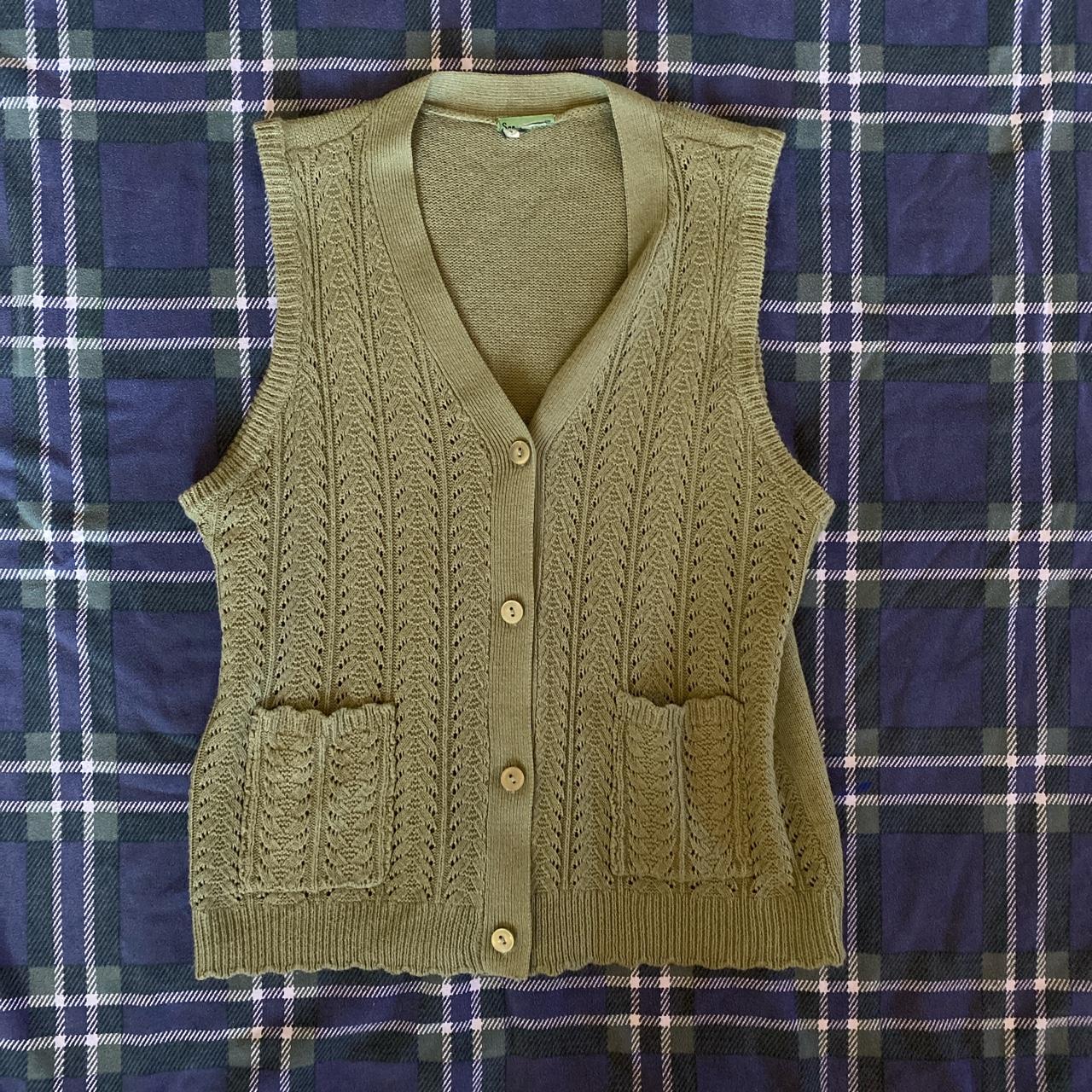 vintage green sweater vest -there’s no stains or... - Depop