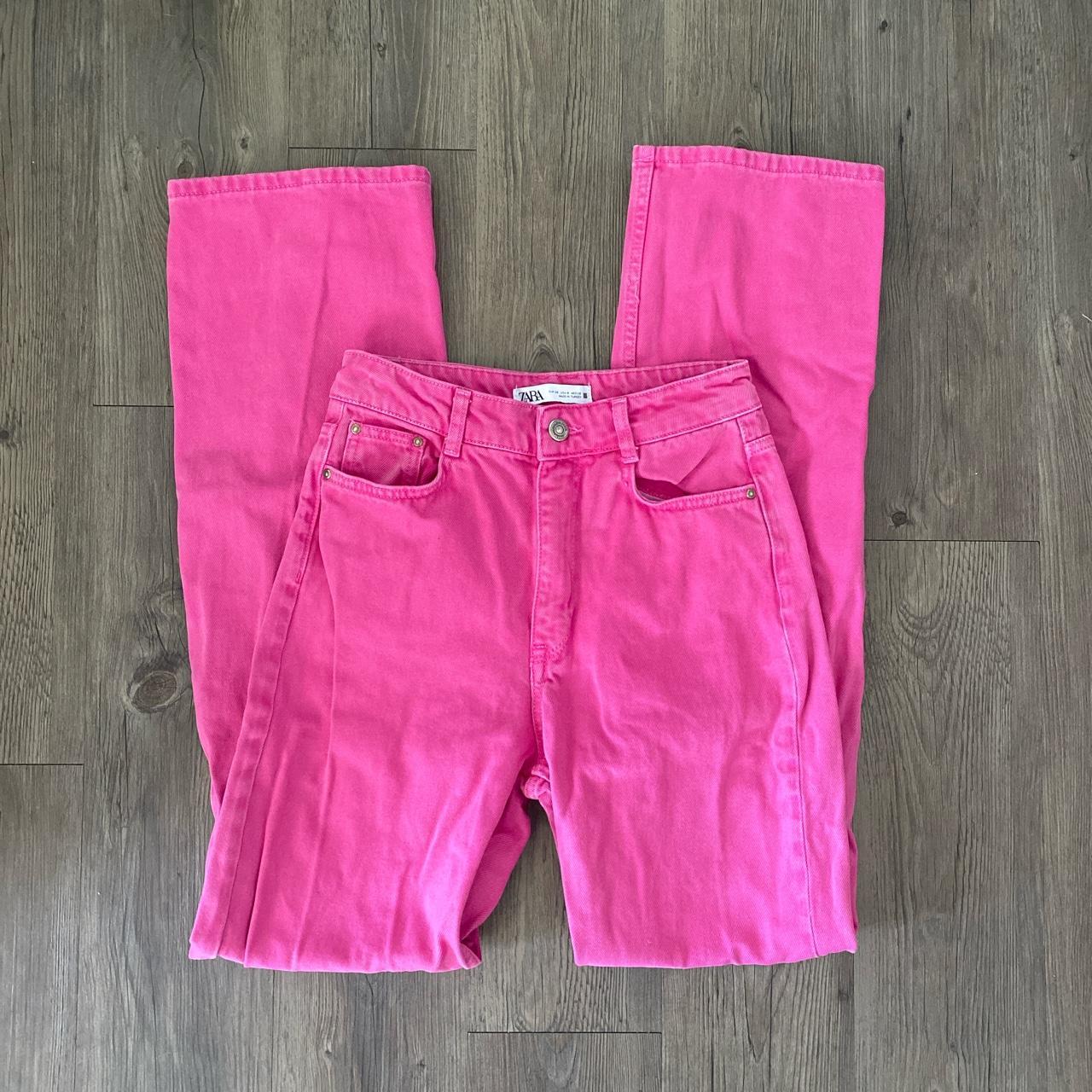 pink zara jeans -there’s no stains or flaws, these... - Depop