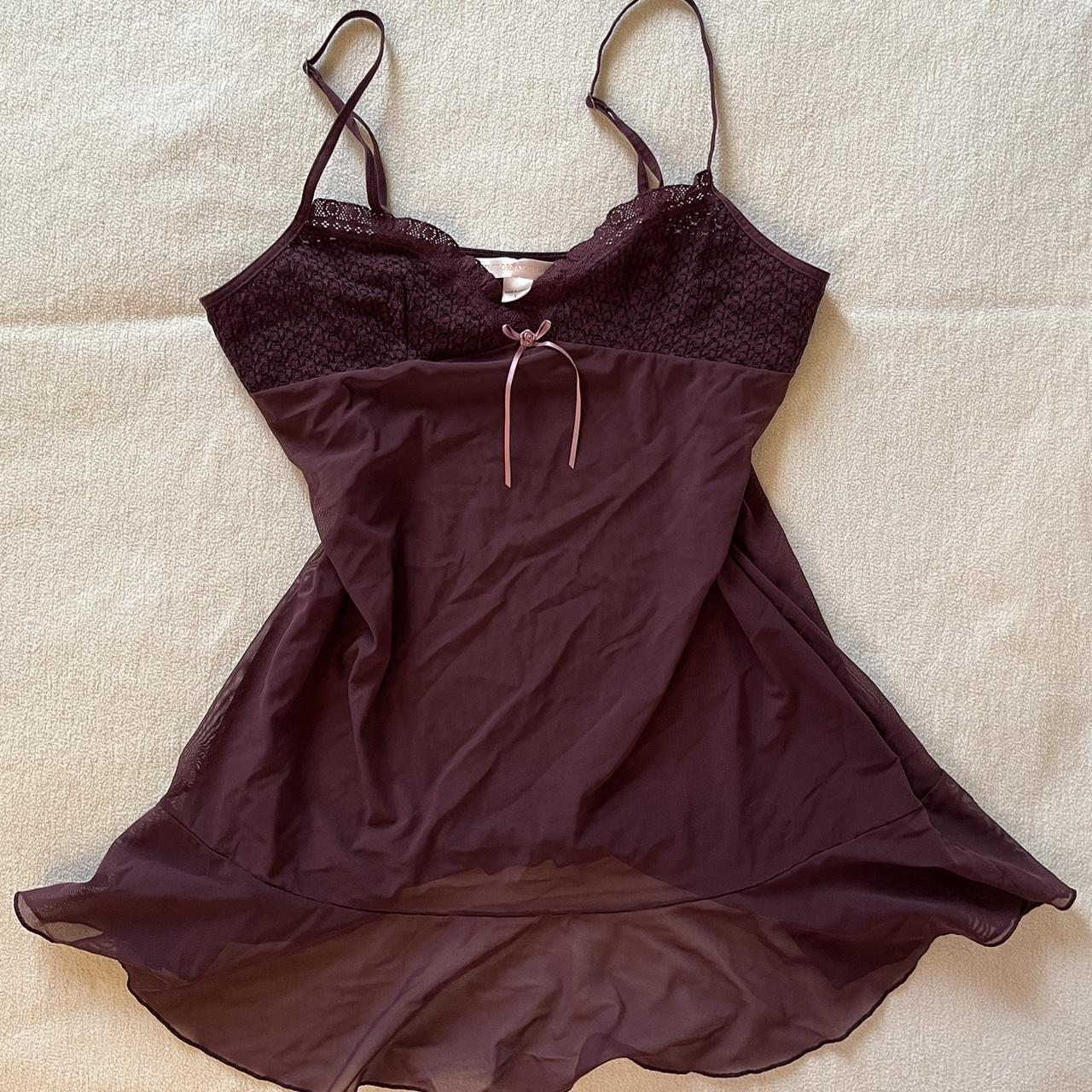 adorable purple coquette victoria’s secret slip... - Depop