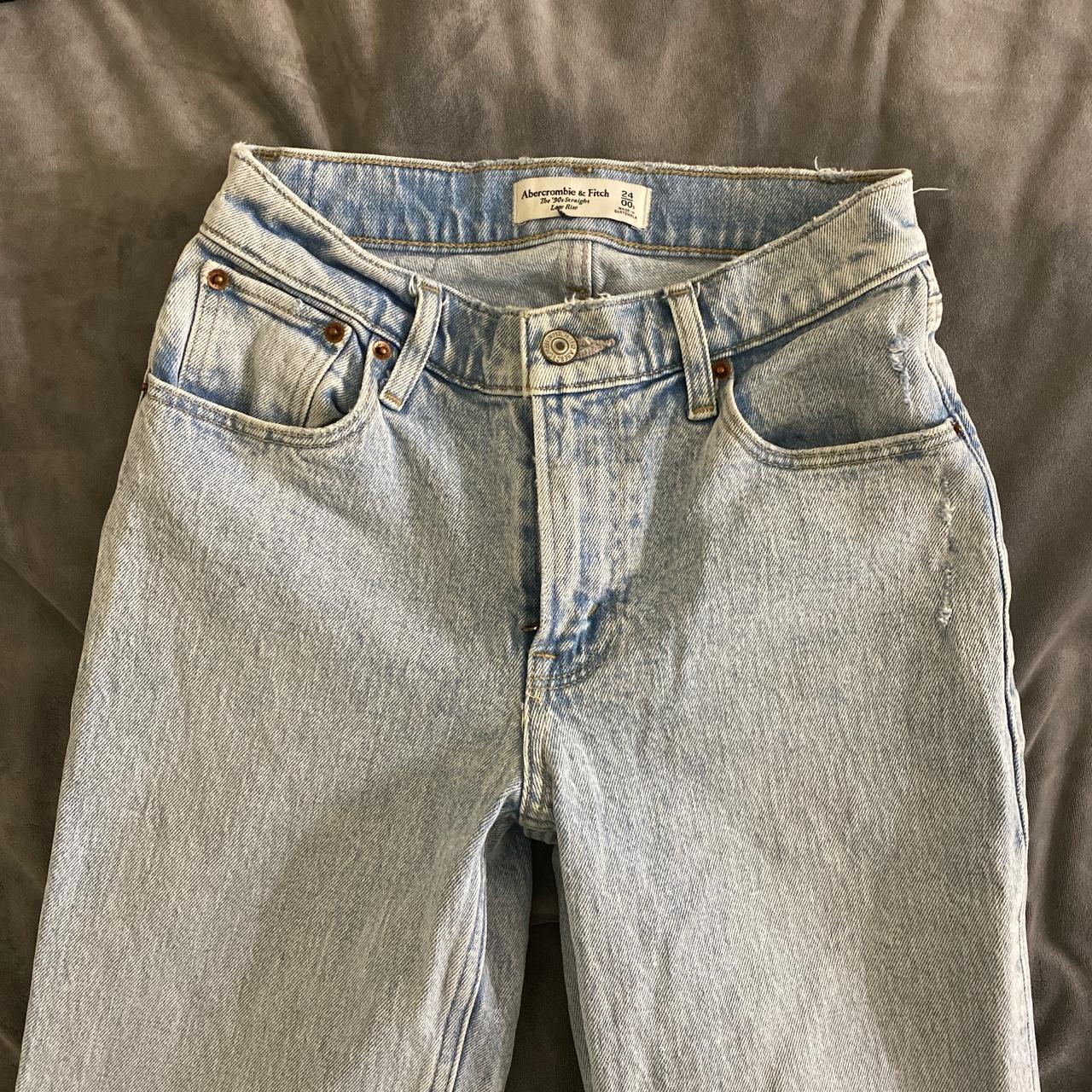 abercrombie 90s straight low rise jeans. 00s / 24 in... - Depop