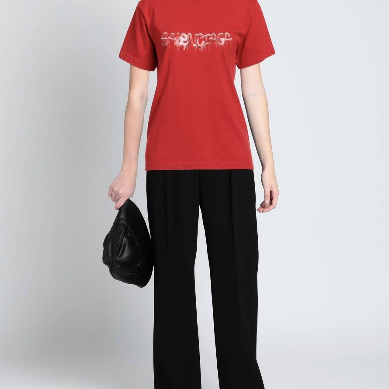 Balenciaga fashion t shirt womens red