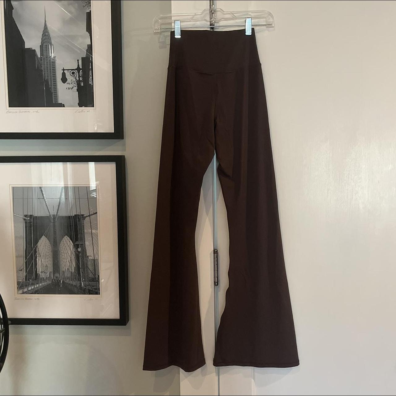 Brown Cross Flare Leggings Size S or M - will be... - Depop