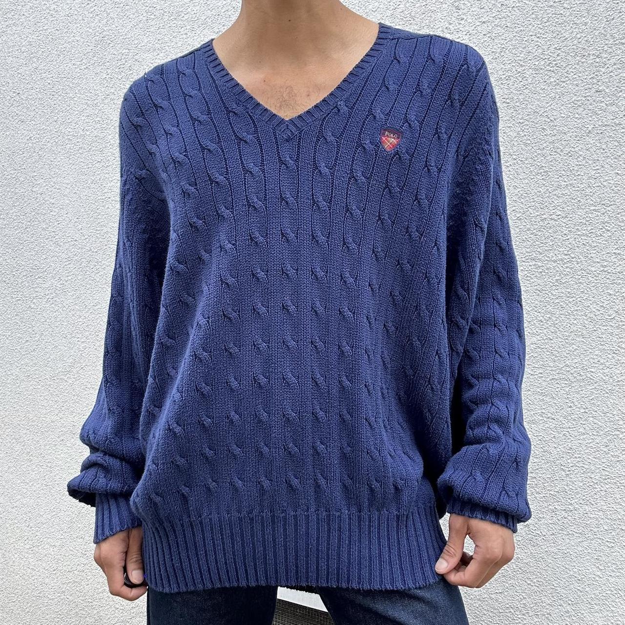 Ralph lauren-cable-knit-v-neck-jumper - Depop