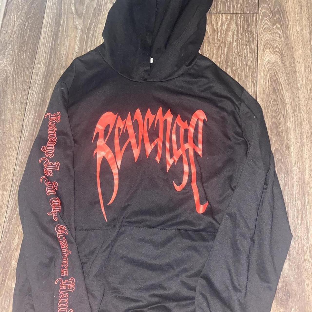 Xxxtentacion red and black revenge hoodie. Size... - Depop