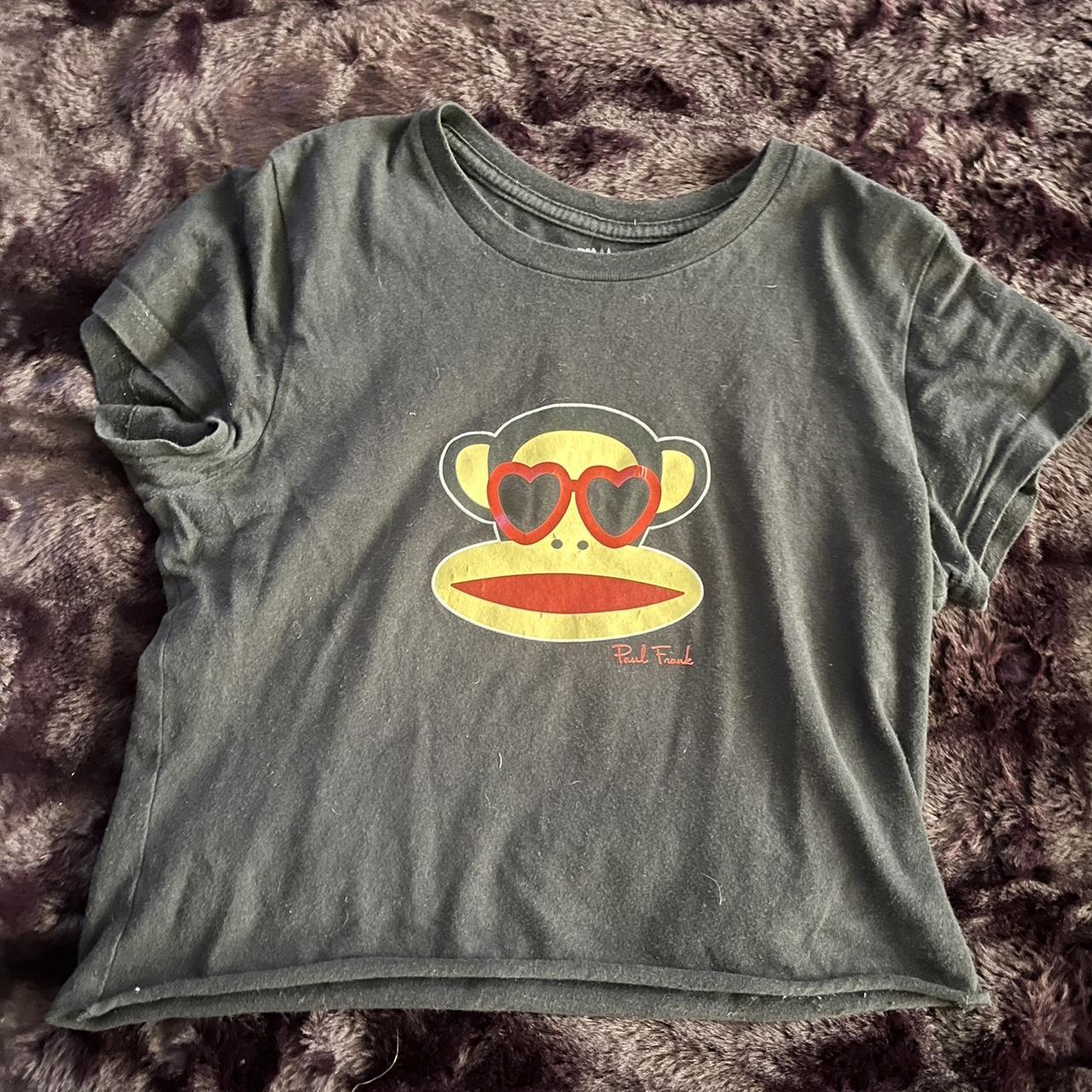 Cropped Paul Frank monkey shirt. Size S but could... - Depop