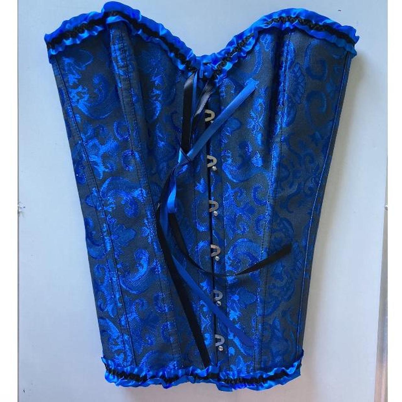 Blue lace up corset BRAND NEW, still in packaging... Depop