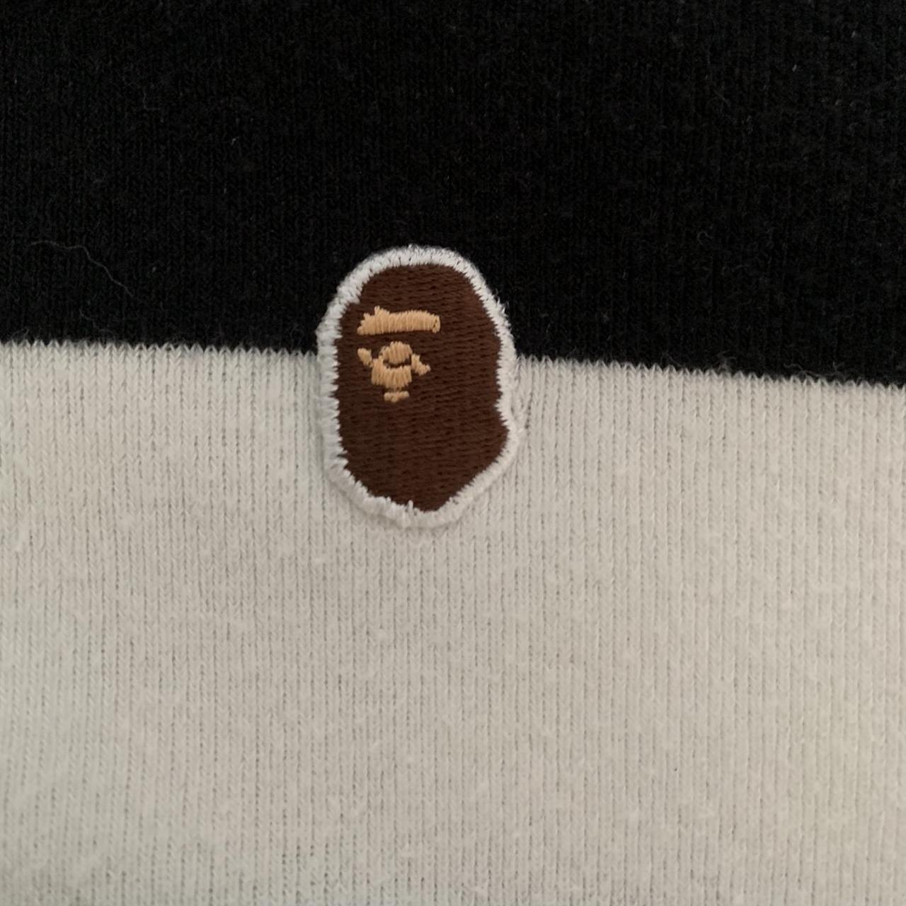 BAPE Men's White and Black Hoodie | Depop