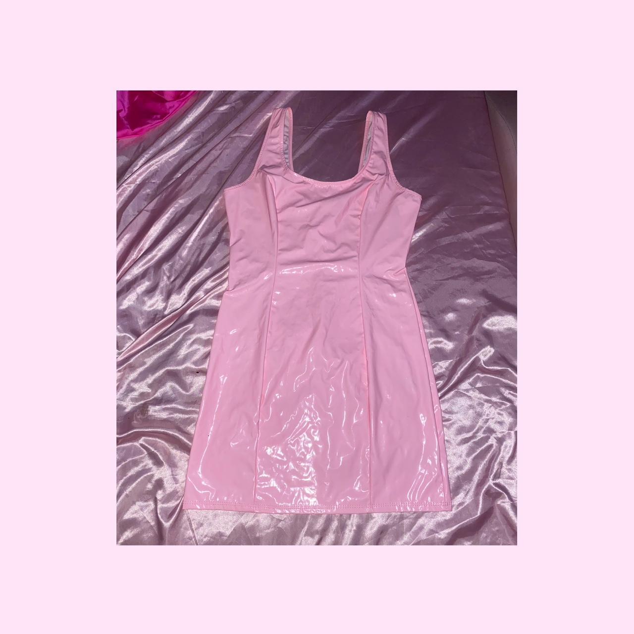 Baby pink pu hot sale bodycon dress