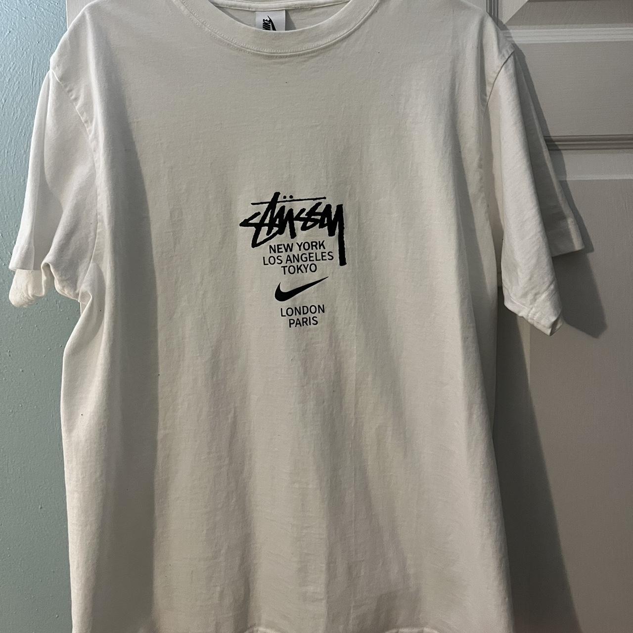 Nike x Stussy tee pre owned, cut the bottom tag off... - Depop
