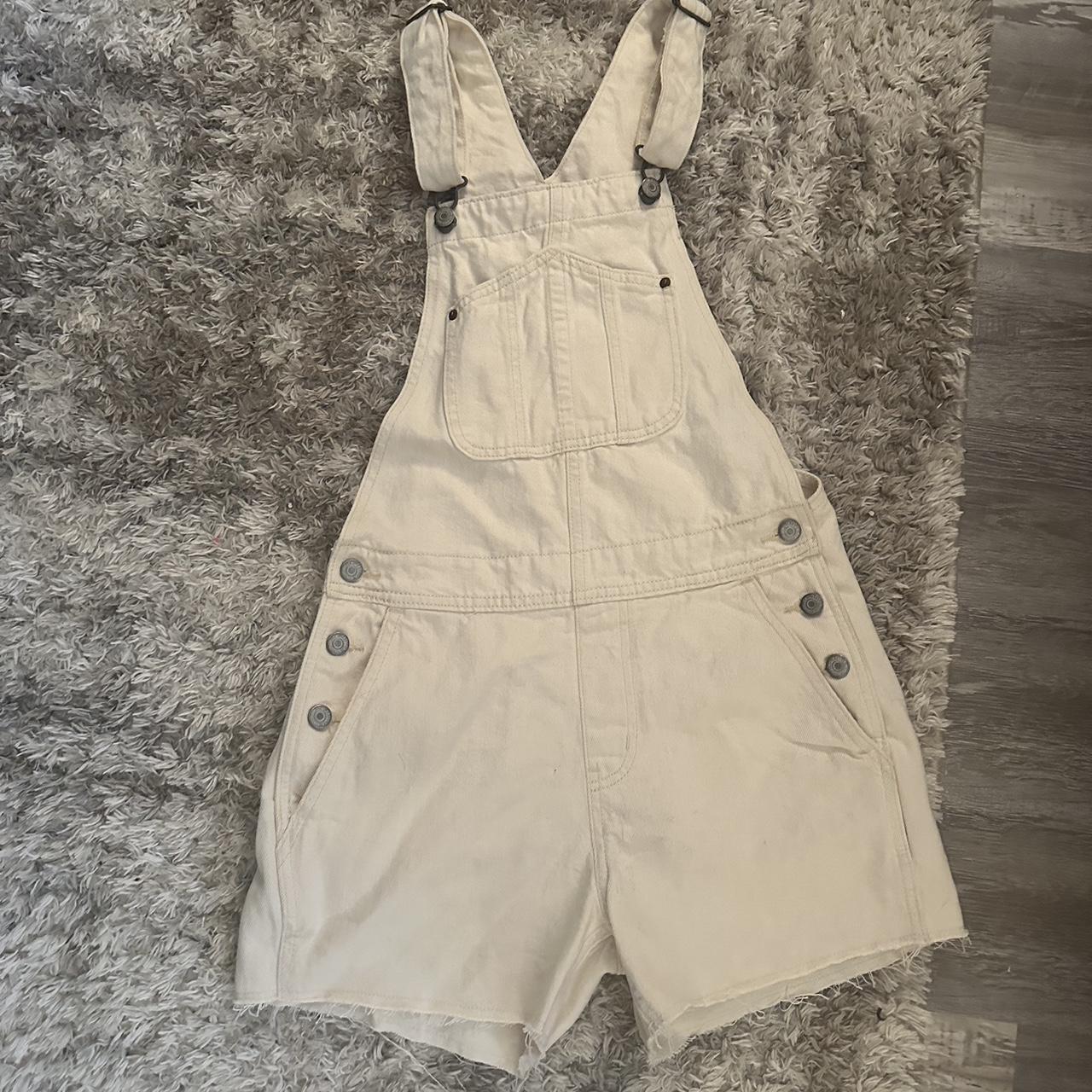Size S Cream Overalls Worn once fits more like a... Depop
