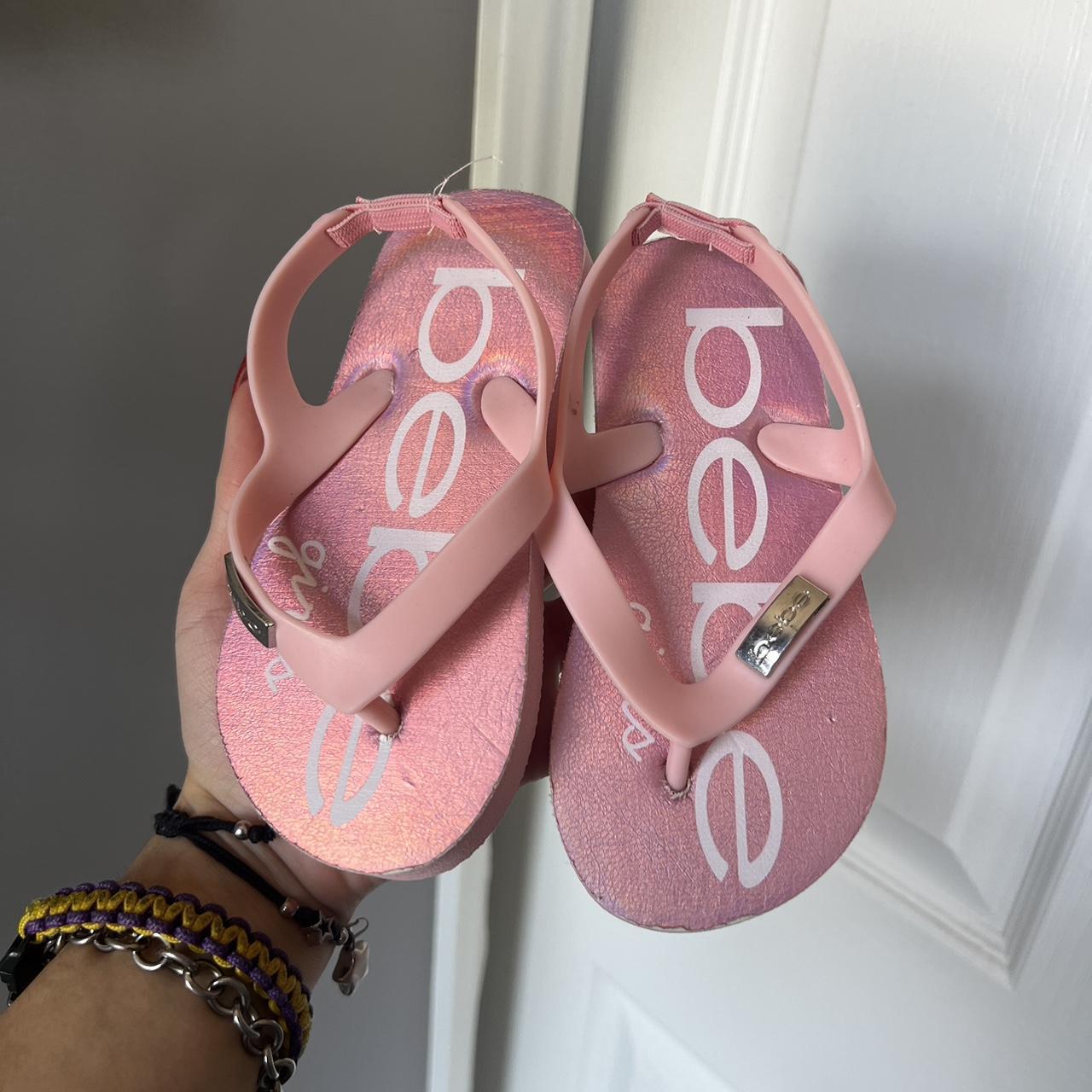 Kids shoes Pink bebe sandals strap at the back. Depop