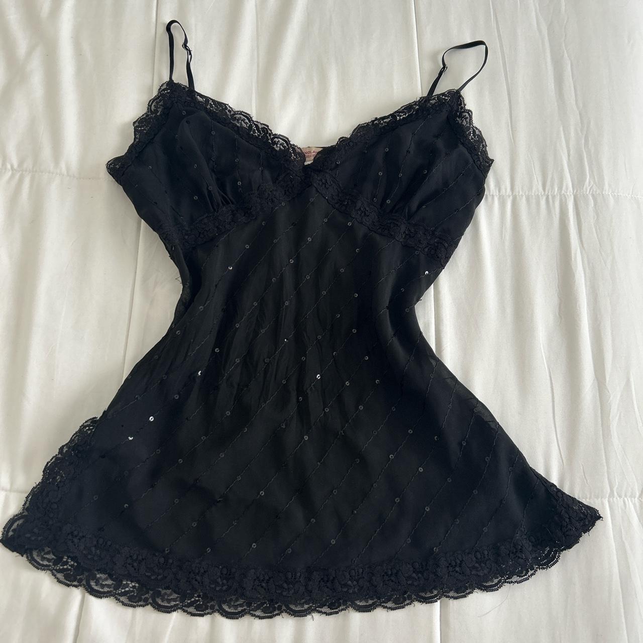 Vintage Women's Tank top - Black - L – black lace… - image 1