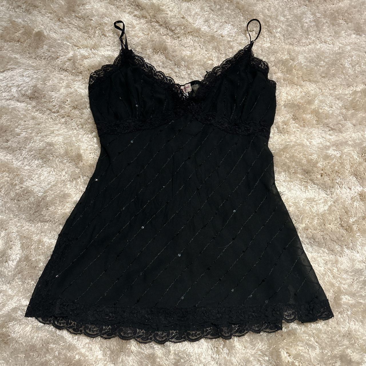 Vintage Women's Tank top - Black - L – black lace… - image 2