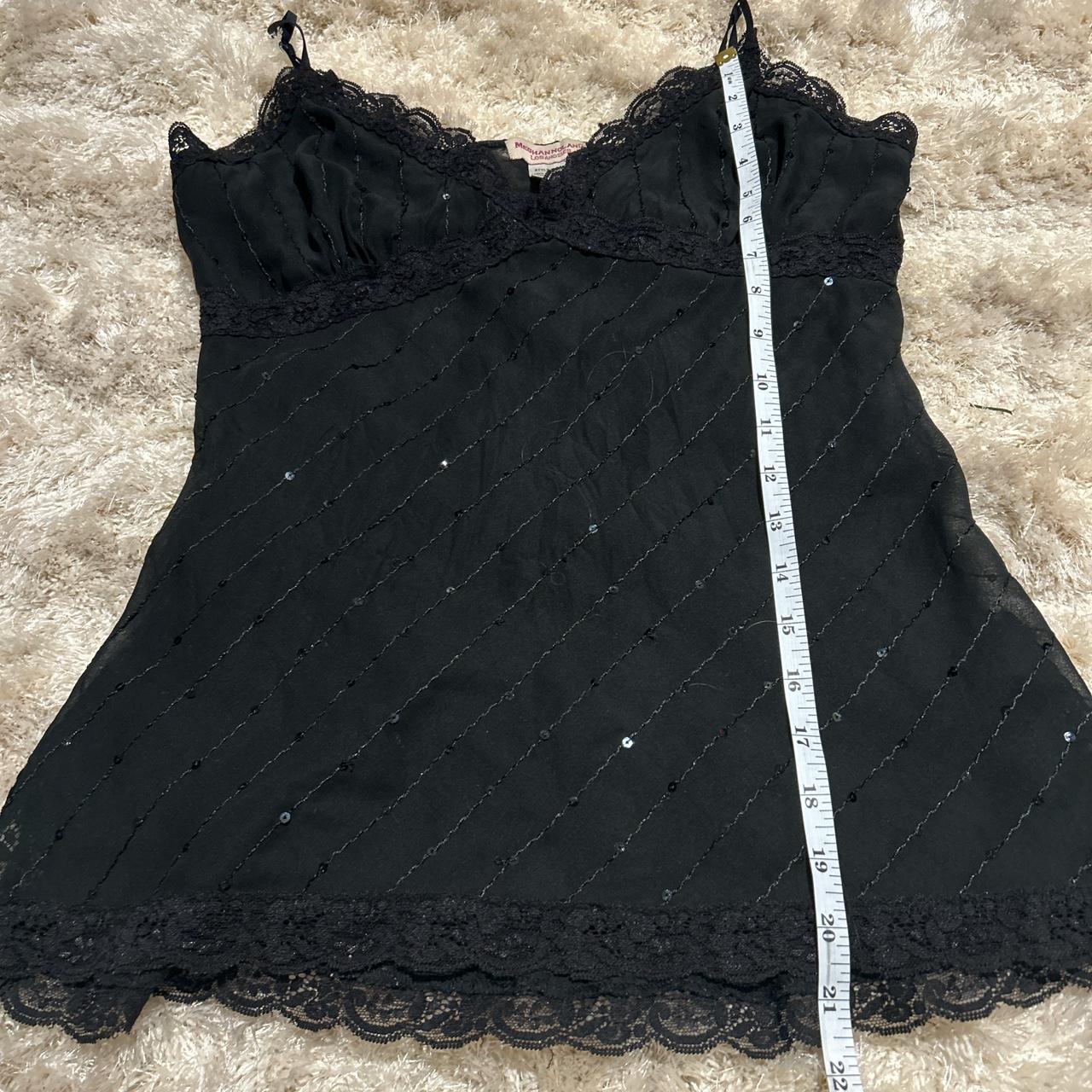 Vintage Women's Tank top - Black - L – black lace… - image 7
