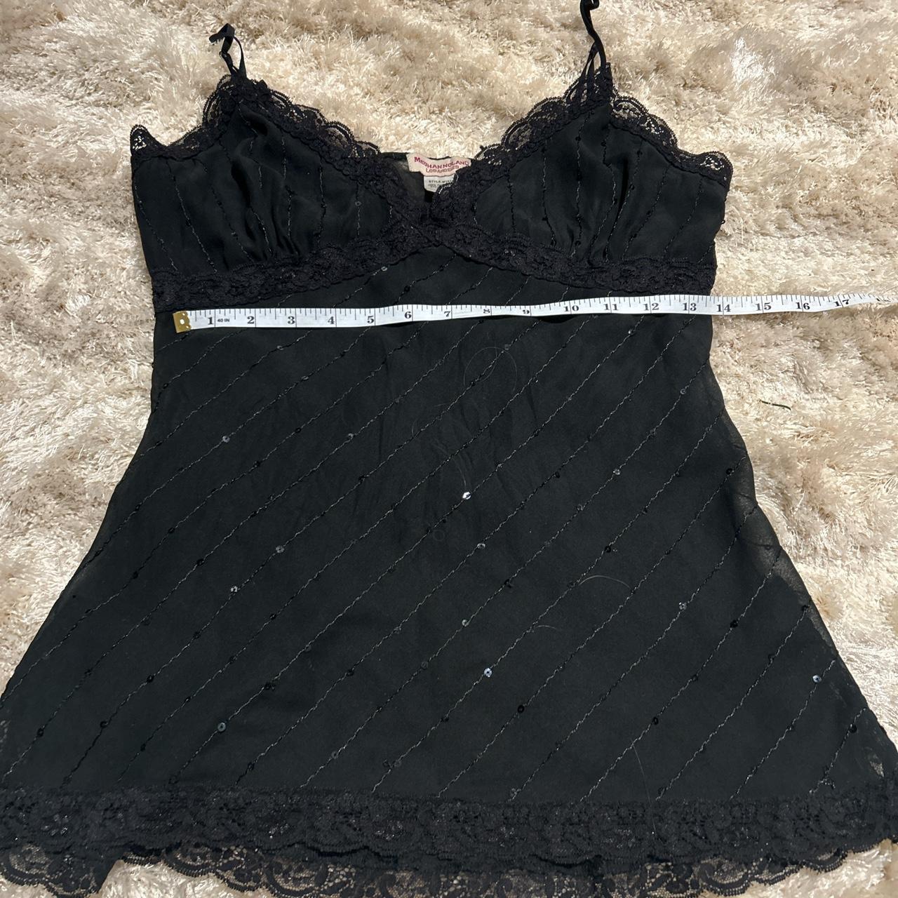 Vintage Women's Tank top - Black - L – black lace… - image 6