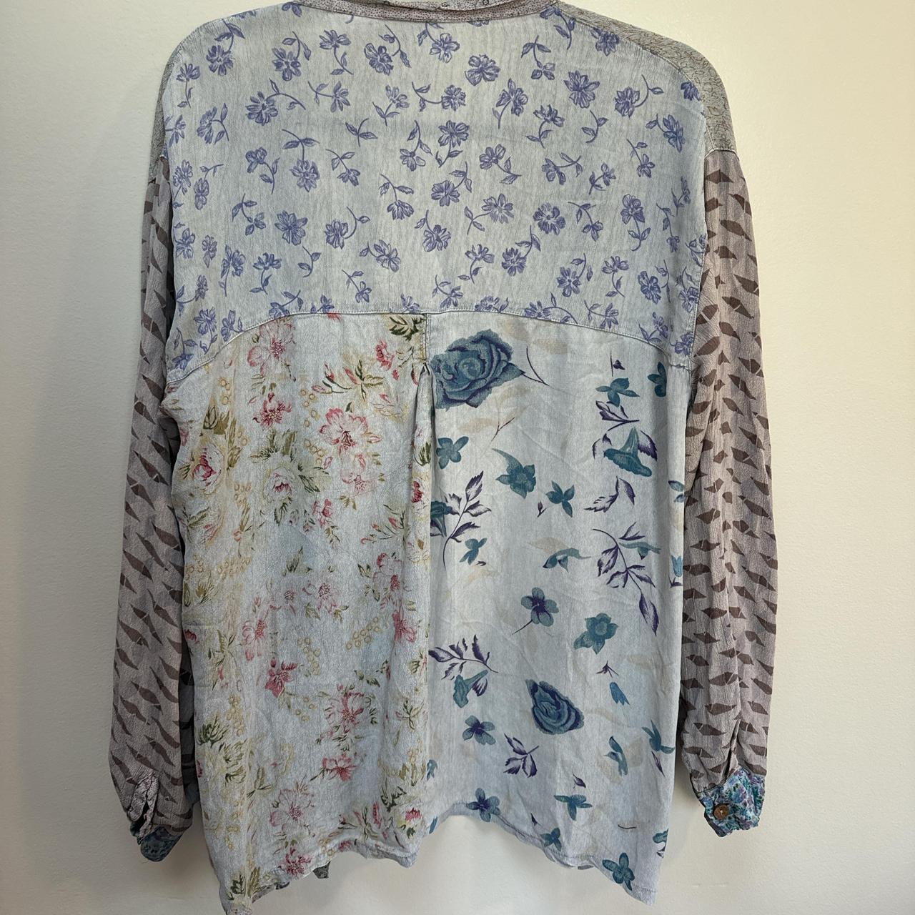 Women's Blouse - Multi/Blue - L – Unique patchwor… - image 2