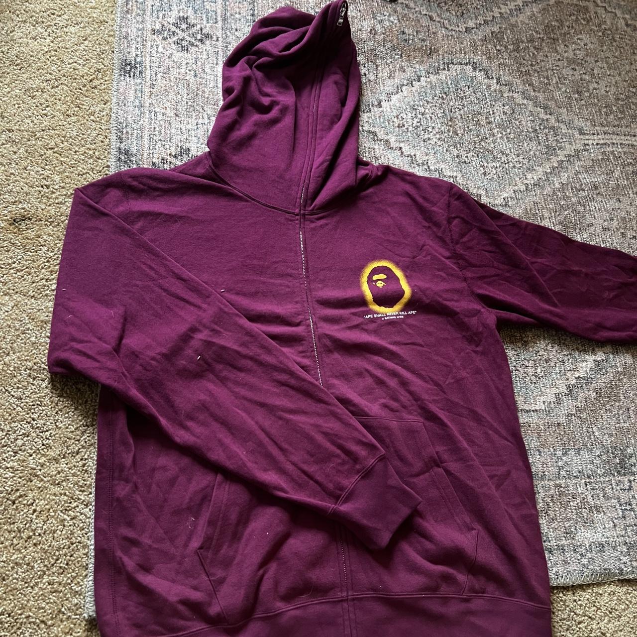 Maroon best sale bape hoodie