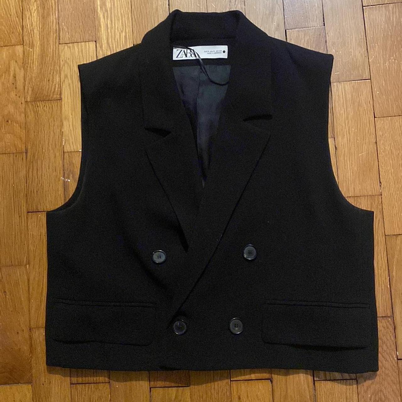 Black Zara vest. Womens medium EUC worn once Depop
