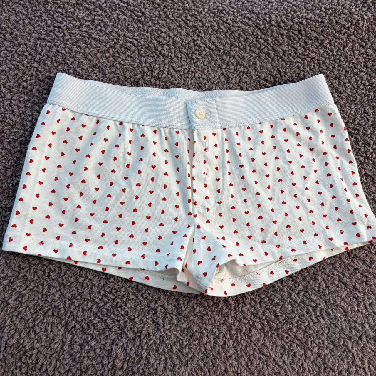 Brandy Melville Boy Short Heart Underwear Never... - Depop